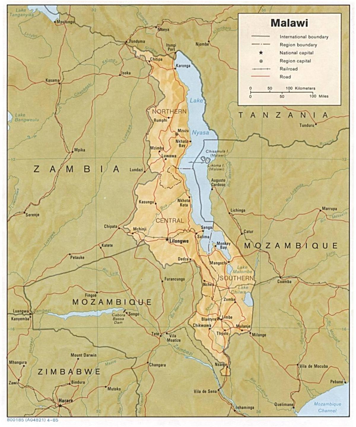 lake Malawi på karta