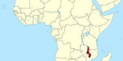 Malawi plats på världskartan